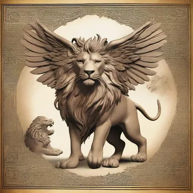 The ancient legend speaks of an aggregative creature, with the body of a lion, wings of an eagle, and the tail of a serpent.