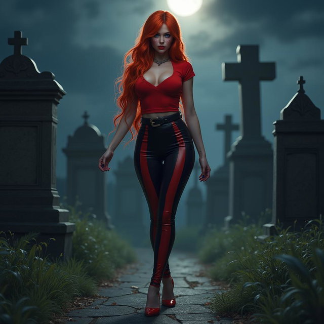 A sexy, beautiful, and innocent young woman with an hourglass figure featuring medium breasts and slim, saddlebag-style low bimbo hips