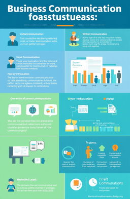 A visually appealing infographic displaying various business communication strategies for students