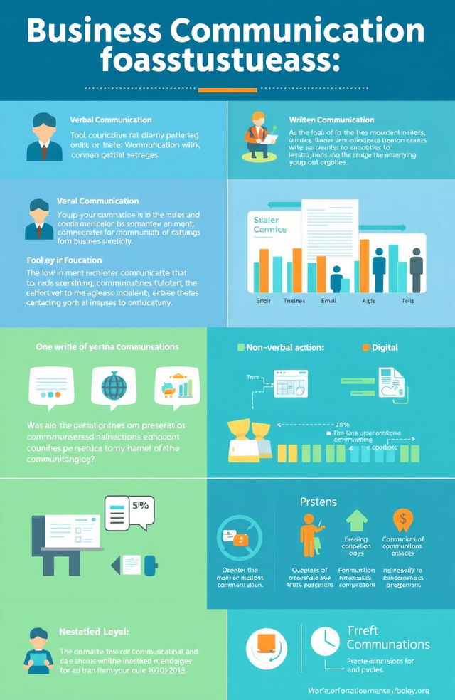 A visually appealing infographic displaying various business communication strategies for students