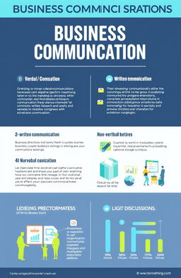 A visually appealing infographic displaying various business communication strategies for students