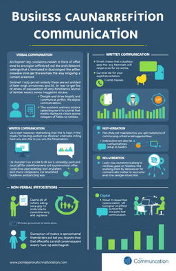 A visually appealing infographic displaying various business communication strategies for students