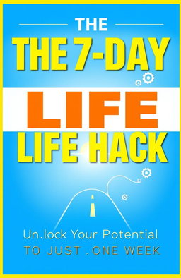 A vibrant and modern eBook cover design for a self-help book titled 'The 7-Day Life Hack'