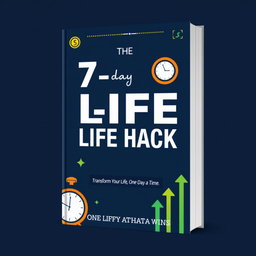 A sleek and impactful eBook cover design for 'The 7-Day Life Hack'
