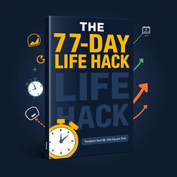A sleek and impactful eBook cover design for 'The 7-Day Life Hack'