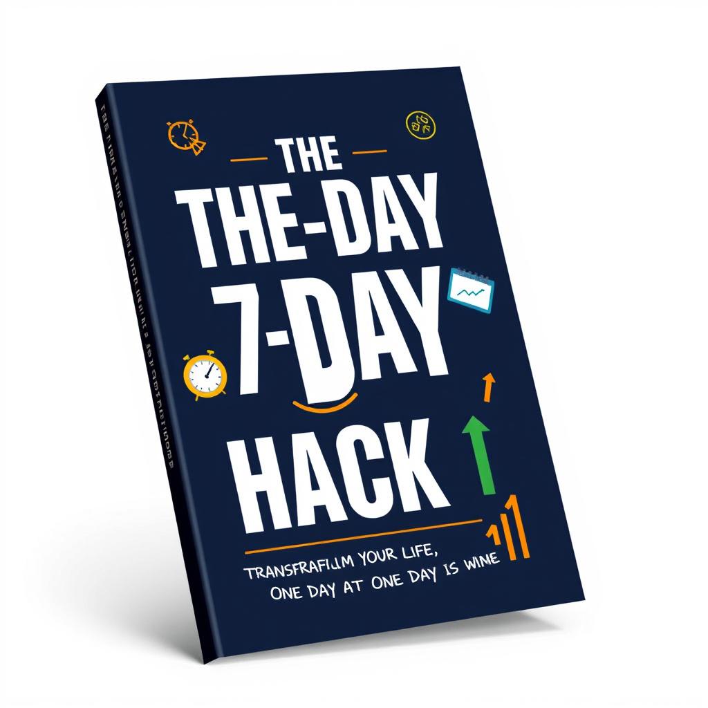 A sleek and impactful eBook cover design for 'The 7-Day Life Hack'