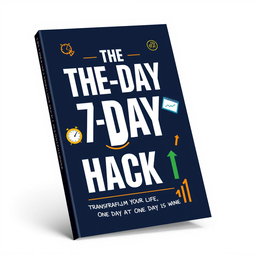 A sleek and impactful eBook cover design for 'The 7-Day Life Hack'