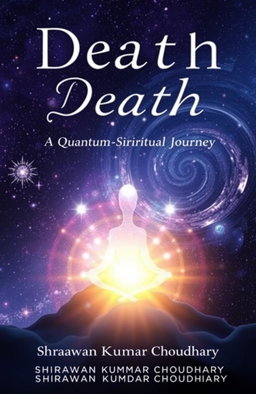 A captivating book cover for 'Death: A Quantum-Spiritual Journey' by Shrawan Kumar Choudhary