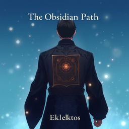 A captivating anime-style cover page for a fantasy novel titled 'The Obsidian Path' by the author Eklektos