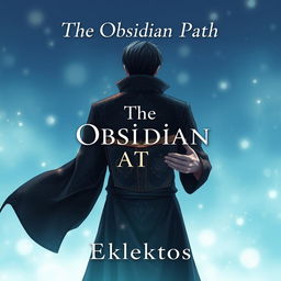 A captivating anime-style cover page for a fantasy novel titled 'The Obsidian Path' by the author Eklektos