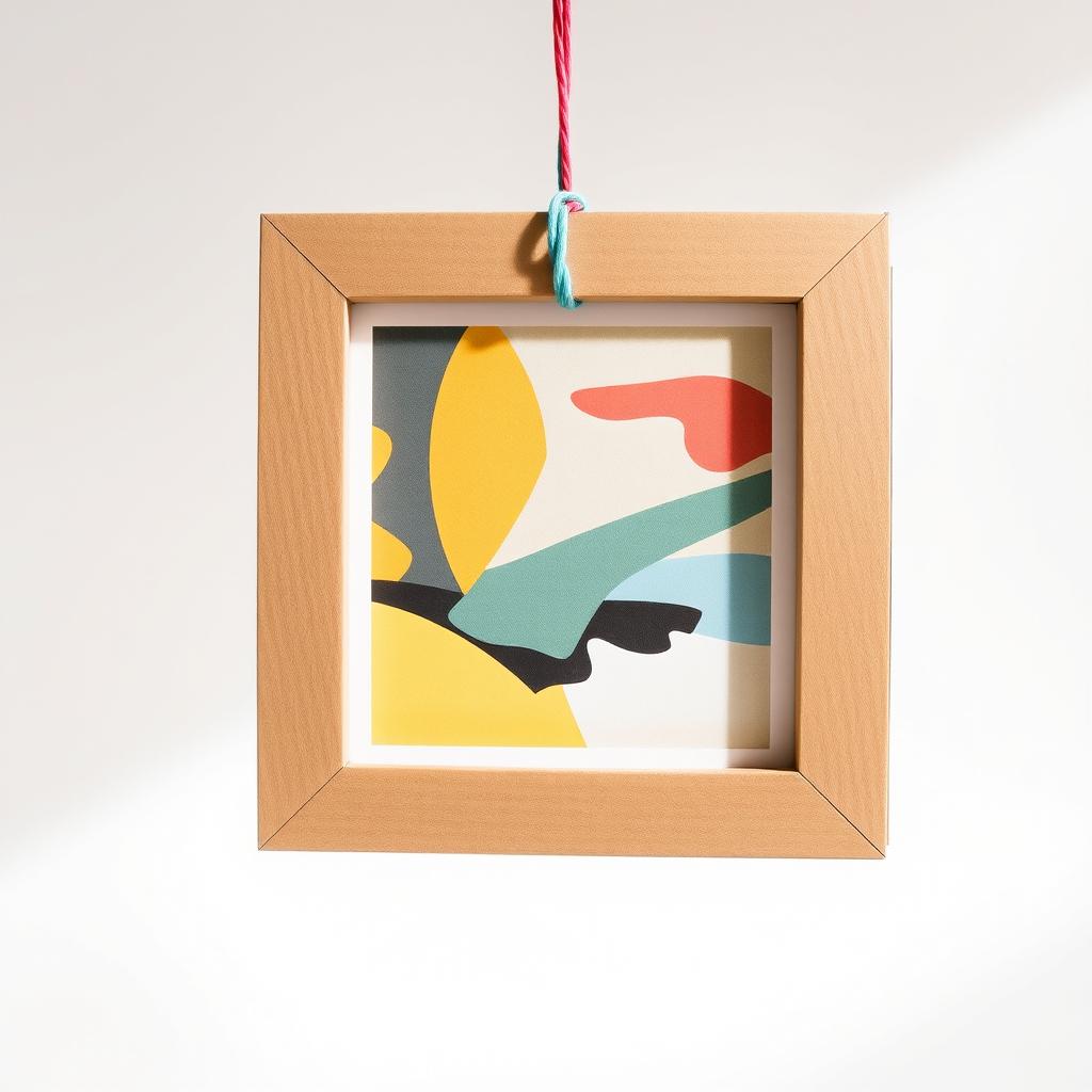 A 15x15 cm cardboard picture frame designed to showcase an abstract artwork