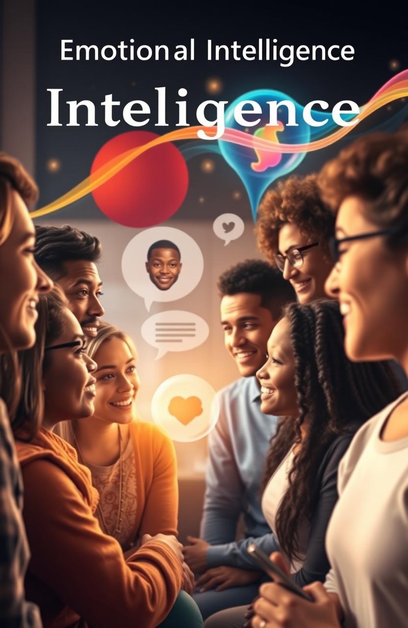 A visually captivating representation of Emotional Intelligence, showcasing the concepts of managing emotions, empathy, and interpersonal skills