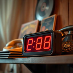 A vintage digital clock, showcasing classic design elements with a retro aesthetic