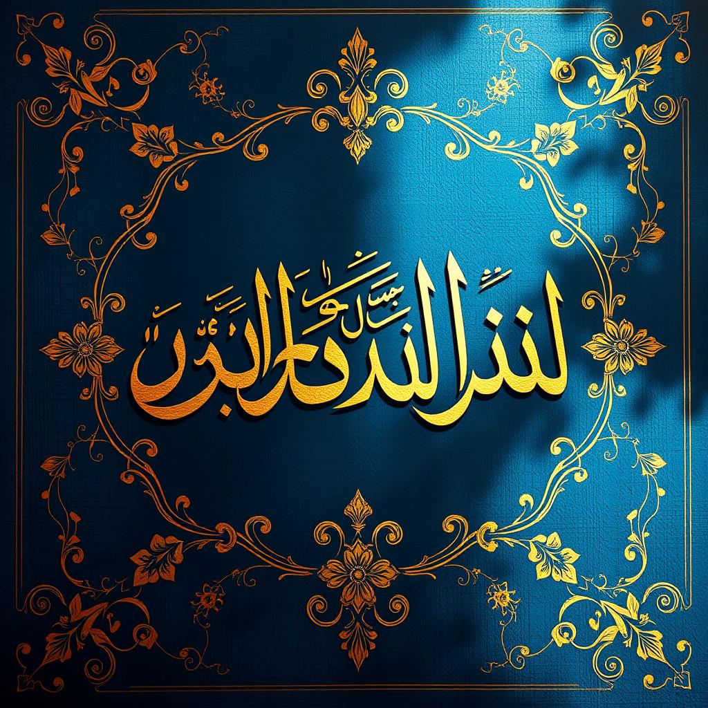 In the name of God, a stunning and intricate calligraphy artwork featuring the phrase 'به نام خدا' (In the name of God) inscribed beautifully with ornate Arabic letters