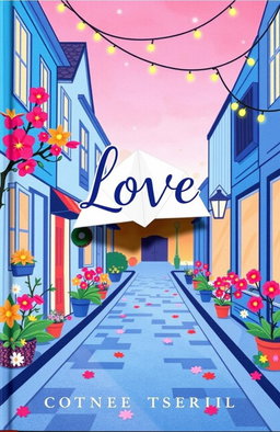 A charming book cover showcasing a vibrant and colorful illustration that embodies the theme of love
