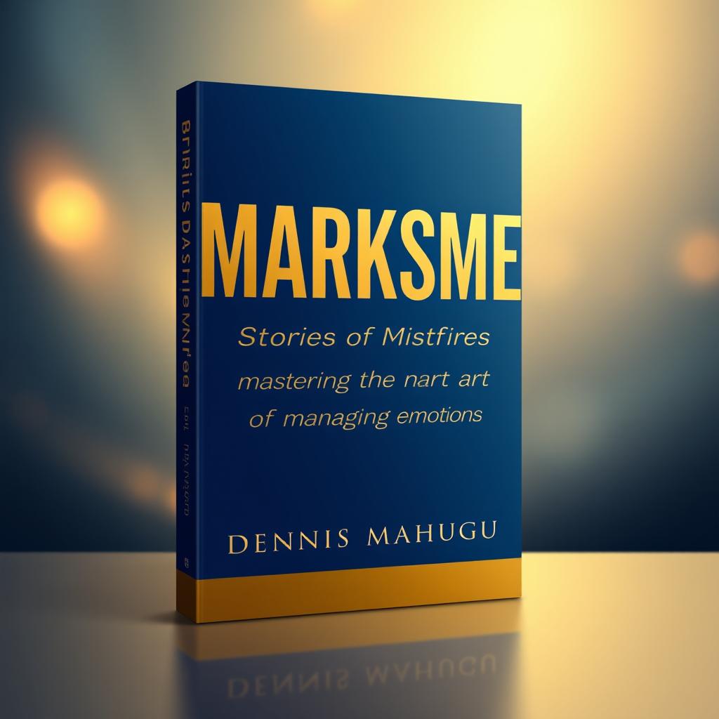 A captivating book cover design for 'MARKSMEN: Stories of Misfires and Mastering the Art of Managing Emotions' by DENNIS MAHUGU