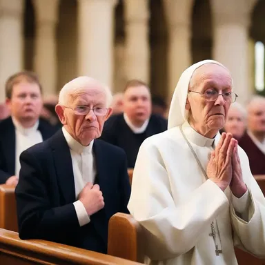 Their aghast expressions reflected their disbelief in the miracle they had just witnessed at the church.
