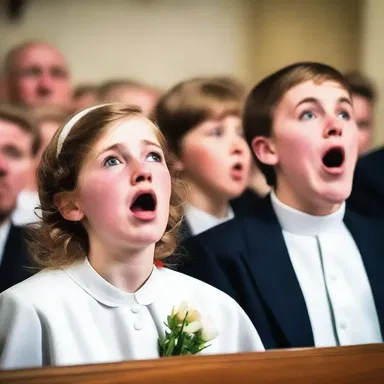 Their aghast expressions reflected their disbelief in the miracle they had just witnessed at the church.