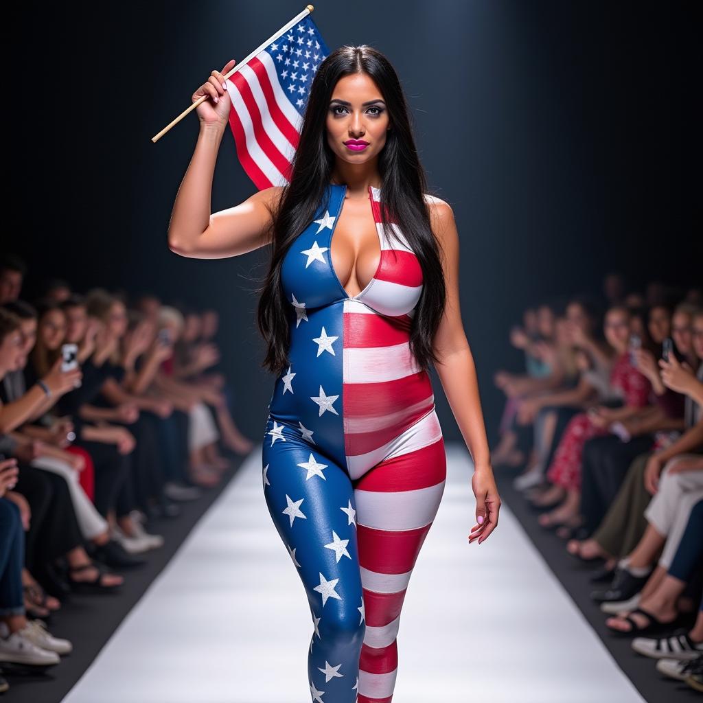 Full length photograph of a shapely beautiful 19-year-old woman with pale skin, long black hair, and captivating crystal blue eyes