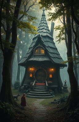 In a mystical forest at the junction of three worlds, there stands a whimsical hut on chicken legs, home to the enigmatic and powerful Baba Yaga, surrounded by her magical daughters