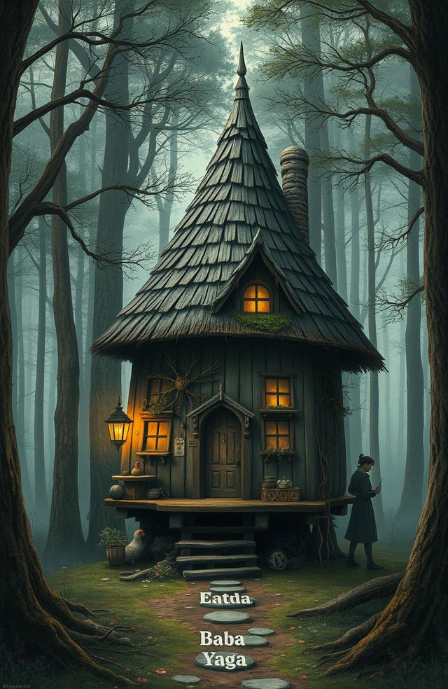 In a mystical forest at the boundary of three worlds stands a quaint hut on chicken legs, home to the enigmatic and powerful Baba Yaga, surrounded by her spellbinding daughters with magical abilities