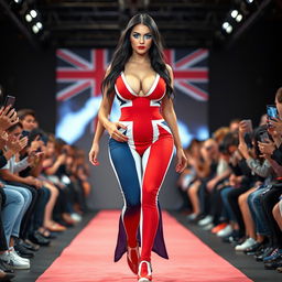 Full-length photograph of a shapely, beautiful, and stunning 18-year-old woman with pale skin and long black hair