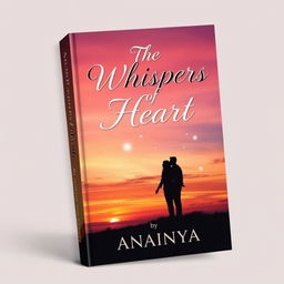 A captivating book cover for 'The Whispers of Heart' by Ananya, featuring a romantic and whimsical design