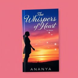 A captivating book cover for 'The Whispers of Heart' by Ananya, featuring a romantic and whimsical design