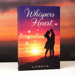 A captivating book cover for 'The Whispers of Heart' by Ananya, featuring a romantic and whimsical design