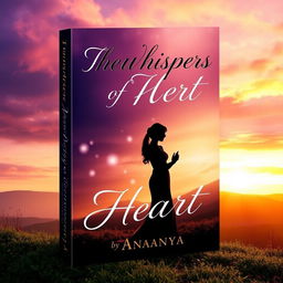 A stunning book cover for 'The Whispers of Heart' by Ananya, designed to evoke romance and mystery
