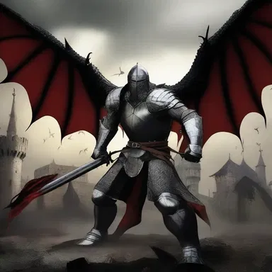 The knights fought agin the dragons to protect the kingdom.