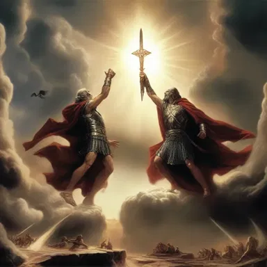 The gods waged war agin one another to gain dominion over the heavens.