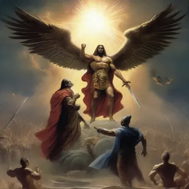 The gods waged war agin one another to gain dominion over the heavens.