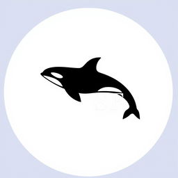 A simple circular logo featuring an orca whale and the initials 'SF'
