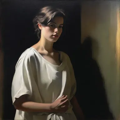 The artist painted a masterpiece, using darkness and light to create contrast agin each other.