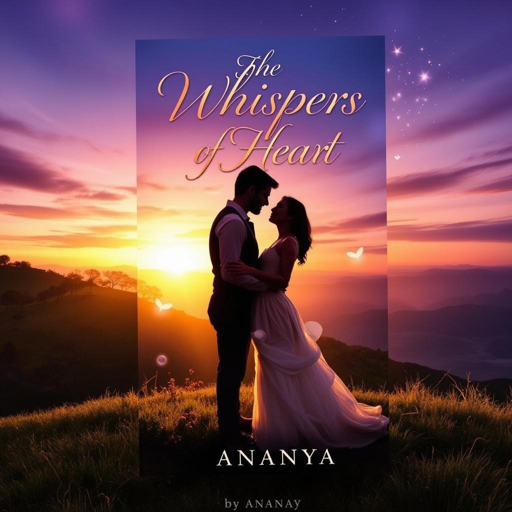 A beautiful and enchanting book cover for 'The Whispers of Heart' by Ananya
