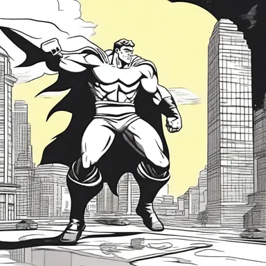 In the comic strip, the hero fought agin the villain to save the city.