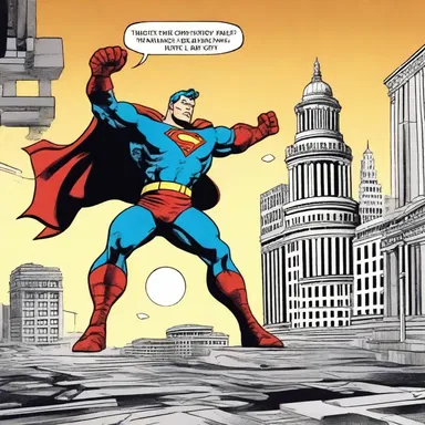 In the comic strip, the hero fought agin the villain to save the city.