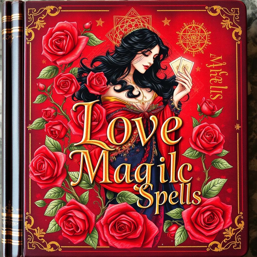 A beautifully illustrated book cover that embodies the theme of love magic spells