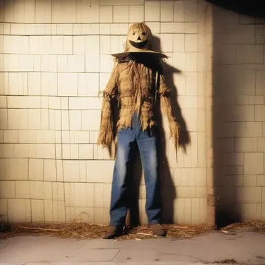 Why did the scarecrow stand agin the wall? Because it didn't have the guts to move!
