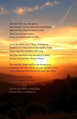 A collection of original poems centered around themes of nature, love, and the human experience