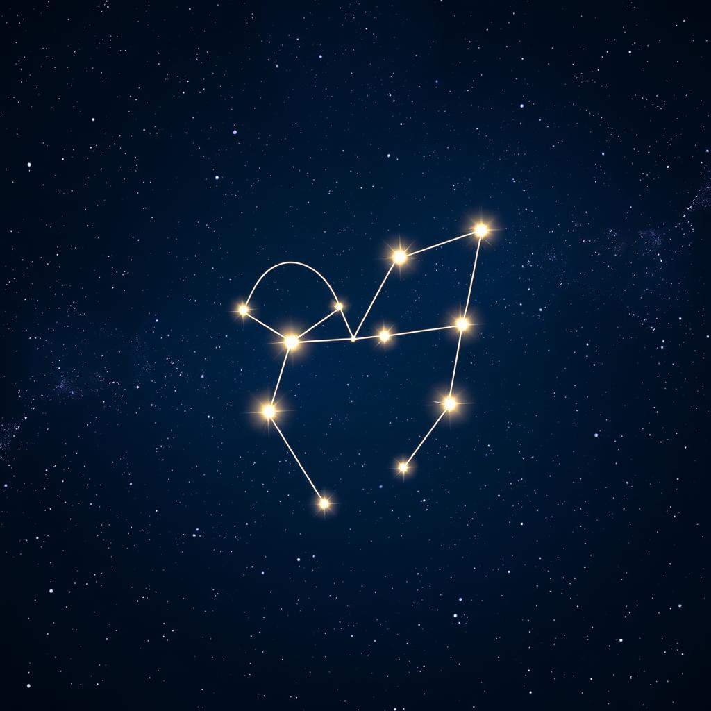 A stunning and visually appealing representation of the Aries constellation in a starry night sky