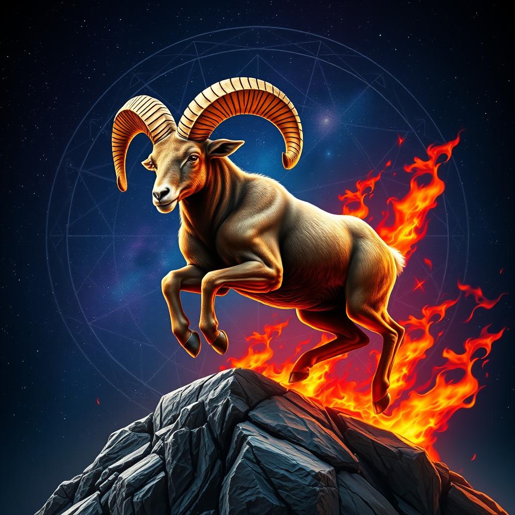 A stunning representation of an Aries zodiac sign