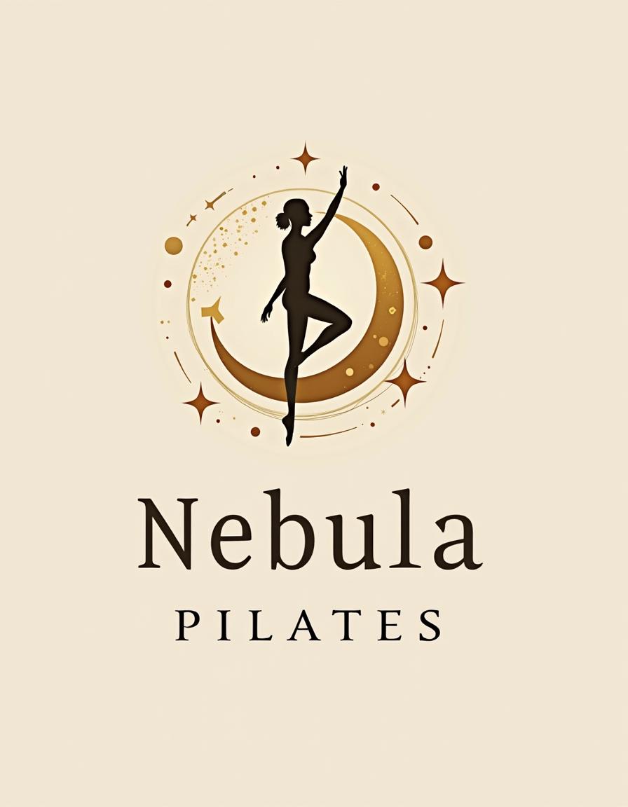 A beautiful logo design for 'Nebula Pilates,' a Pilates reformer studio