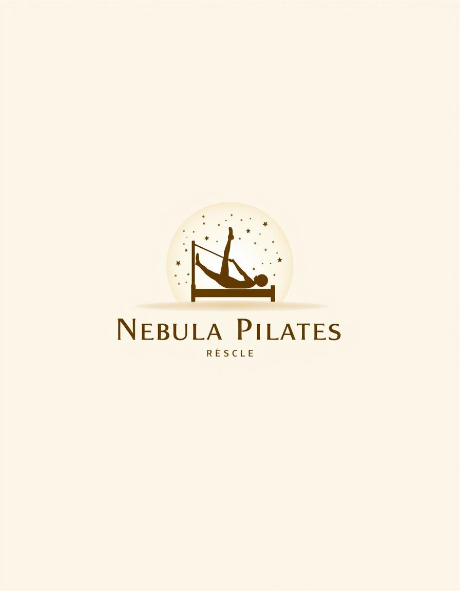 A beautiful logo design for 'Nebula Pilates', a reformer studio