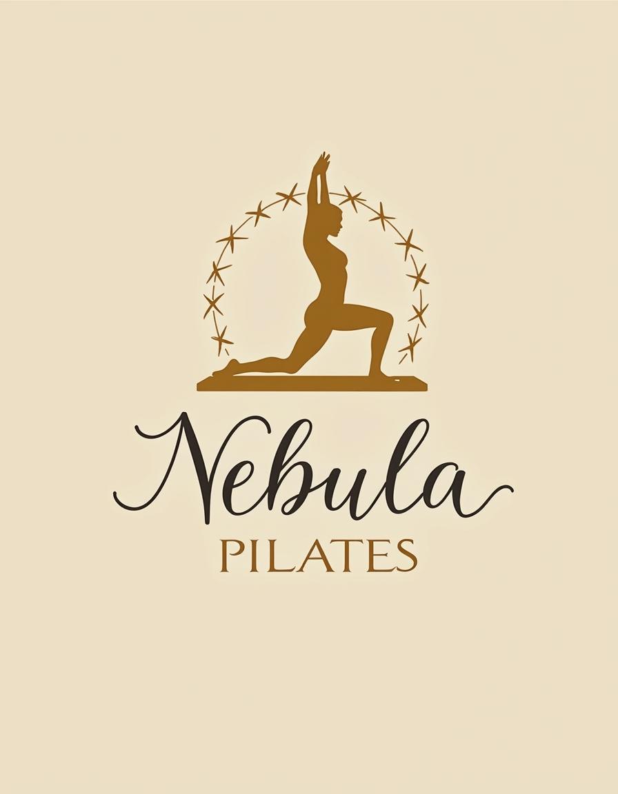 A stunning logo design for 'Nebula Pilates', a reformer studio