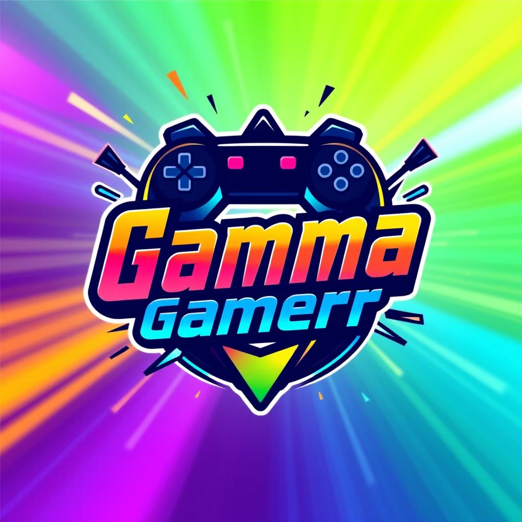 A vibrant and dynamic gaming logo prominently featuring the name 'GammaGamer'