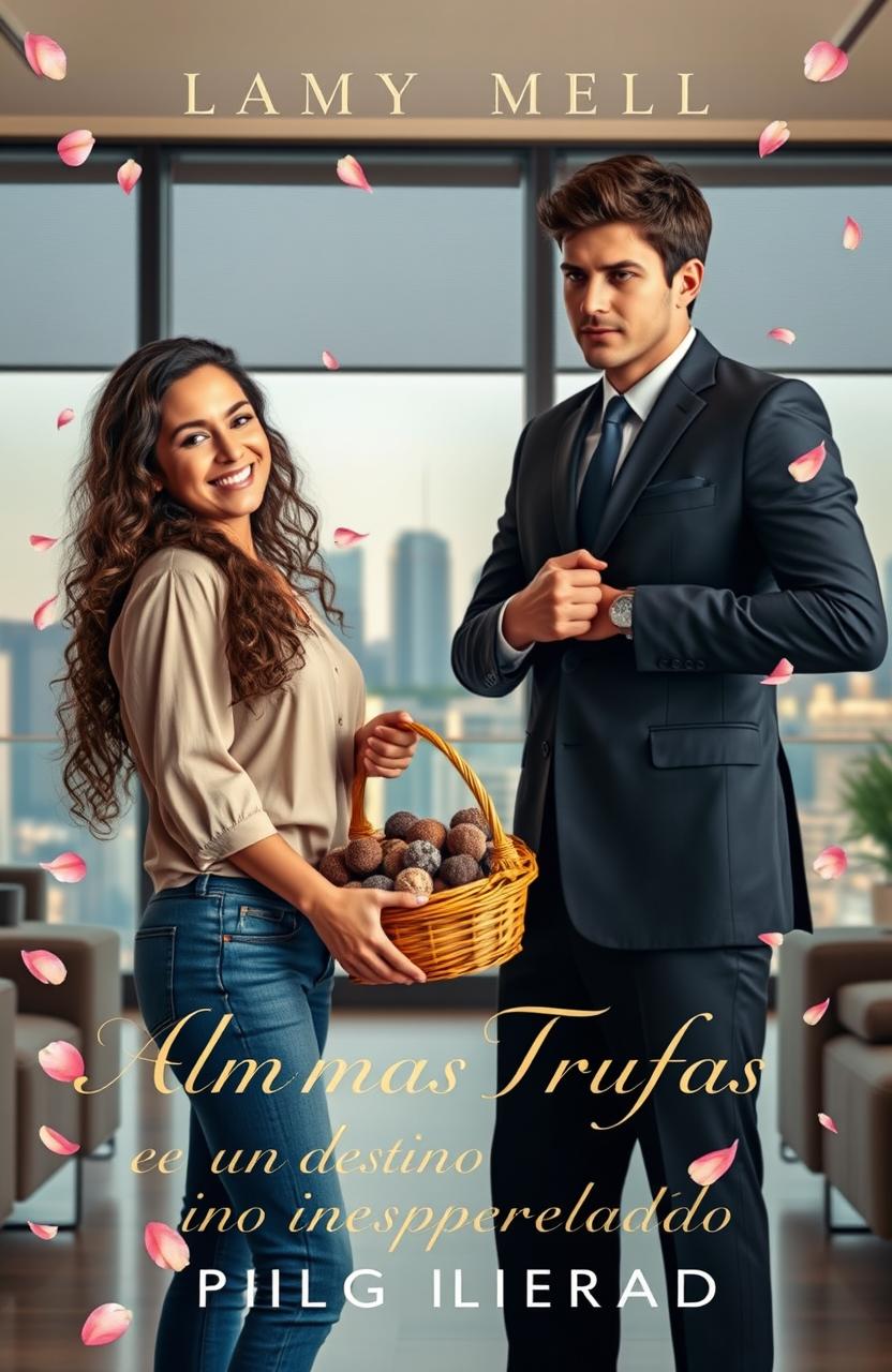 A scene set in a modern office belonging to Lucas, with a stunning city skyline view, well-lit and sophisticated ambiance