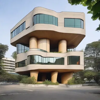 The unconventional and eye-catching design of the building agitates the usual norms of architecture.