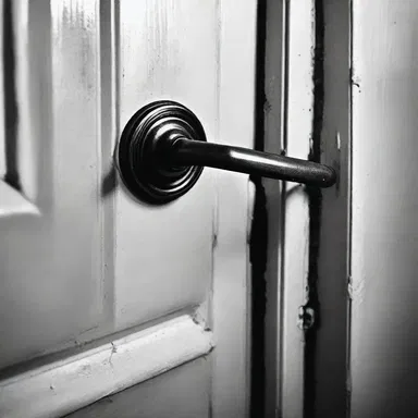The door handle started to agitate, slowly turning on its own, filling the room with a sense of dread.